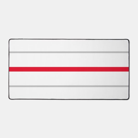 Schlankere, hellrote, graue Streifen auf Weiß Schreibtischunterlage (Vorderseite)