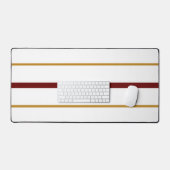 Schlankere, tiefrote, braune Rennstreifen auf Weiß Schreibtischunterlage (Tastatur & Maus)