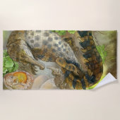schlankes Krokodil Strandtuch (Vorderseite)