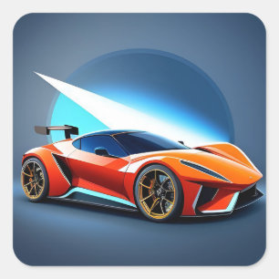 Schlankes Sportauto mit modernem Design Quadratischer Aufkleber