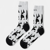 Schlappen mit Killerwal-Design Socken (Linkes Detail)