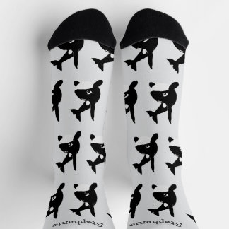 Schlappen mit Killerwal-Design Socken