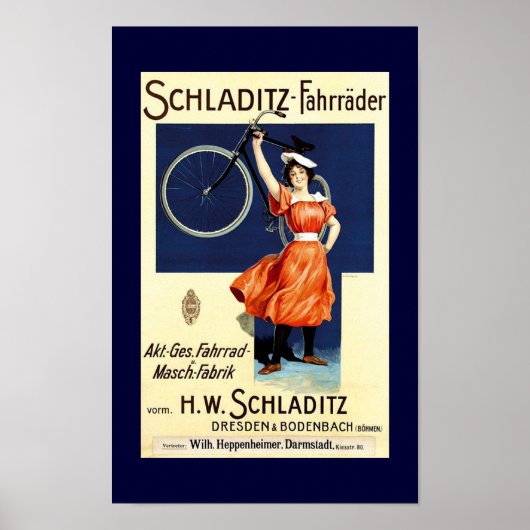 Schlätz-Fahrräder Vintages Fahrradposter Poster (Vorne)