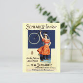 Schlätz-Fahrräder Vintages Fahrradposter Postkarte (Stehend Vorderseite)