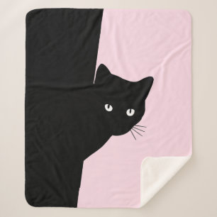 Schlau Katze Schwarz Pink Sherpadecke