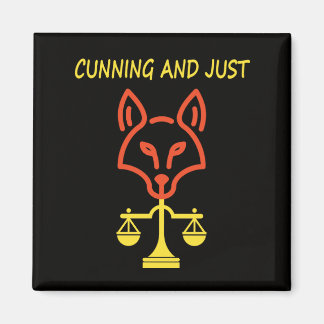 Schlau Und Gerecht - Fuchs Justiz Balance Design Magnet