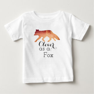 Schlau wie ein Fuchs typografisches Aquarell Baby T-shirt