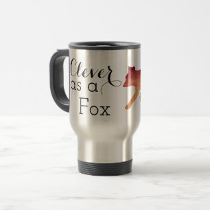 Schlau wie ein Fuchs Typografisches Aquarell Reisebecher