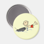 Schlauchbootfahren Stockfigur Magnet (Vorderseite/Rückseite)