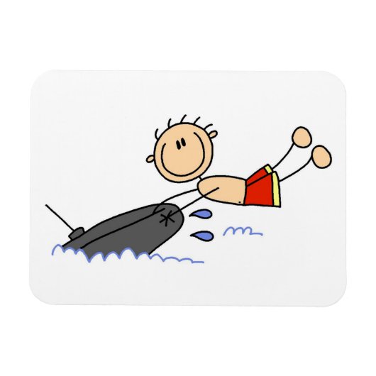 Schlauchbootfahren Stockfigur Magnet (Horizontal)