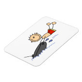 Schlauchbootfahren Stockfigur Magnet (Linke Seite)
