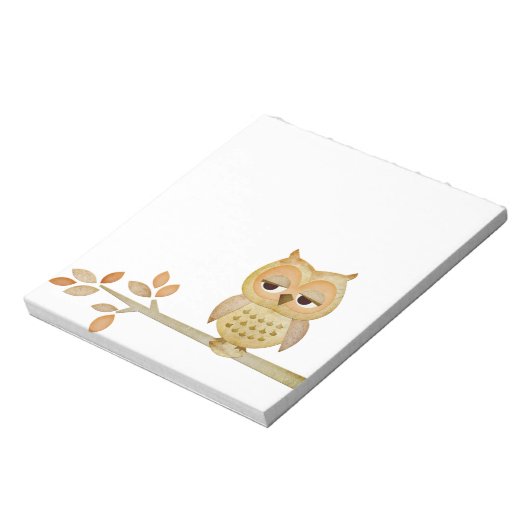 Schlaue Eule im Baumkommentar Notizblock (Rotiert)