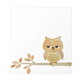 Schlaue Eule im Baumkommentar Notizblock