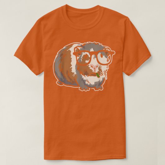 Schlaue Guinea mit Brille Nerd Guinea Schweinchen T-Shirt (Design vorne)