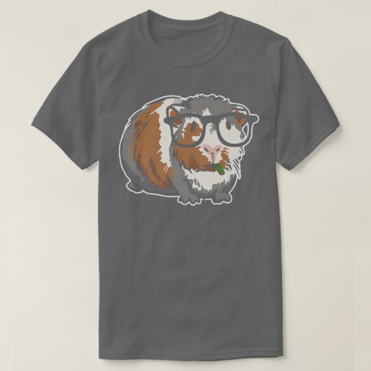 Schlaue Guinea mit Brille Nerd Guinea Schweinchen T-Shirt (Design vorne)