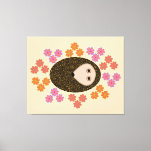 Schlaue Igel und Blume Canvas Print Leinwanddruck