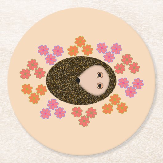 Schlaue Igel und Blume Untersetzer (Vorderseite)