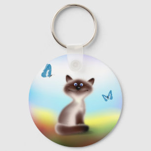 Schlaue Katze Schlüsselanhänger