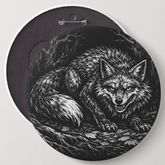 Schlauer Wald Fuchs — von BurnsInHell Button (Vorne & Hinten)