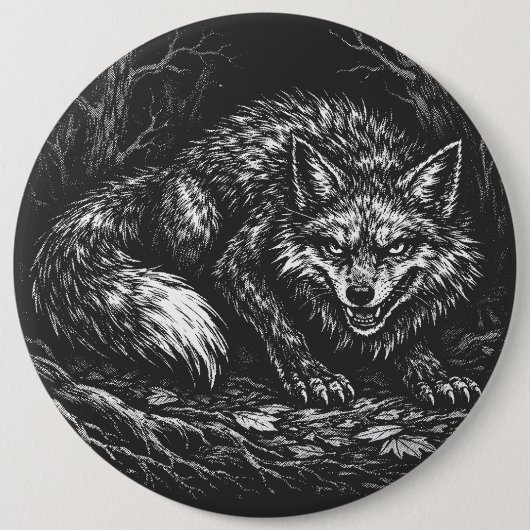 Schlauer Wald Fuchs — von BurnsInHell Button (Vorderseite)