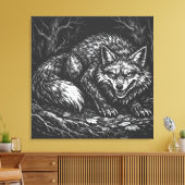 Schlauer Wald Fuchs — von BurnsInHell Leinwanddruck (Insitu (Wohnzimmer))