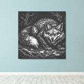 Schlauer Wald Fuchs — von BurnsInHell Leinwanddruck (Insitu (Holzboden))
