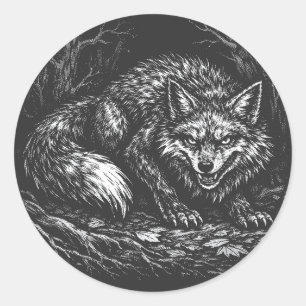 Schlauer Wald Fuchs — von BurnsInHell Runder Aufkleber