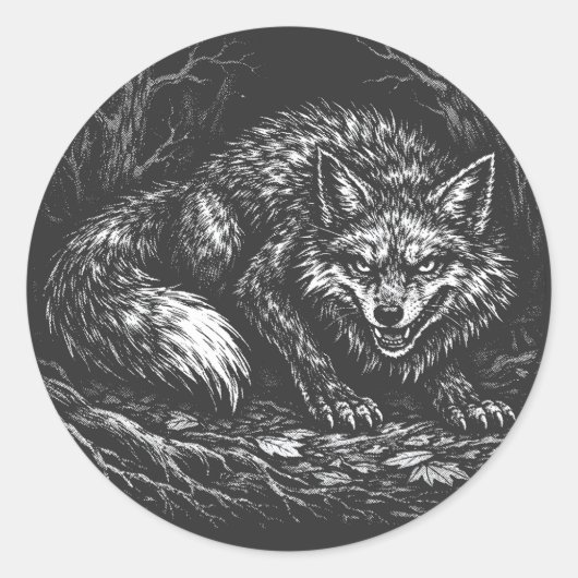 Schlauer Wald Fuchs — von BurnsInHell Runder Aufkleber (Vorderseite)