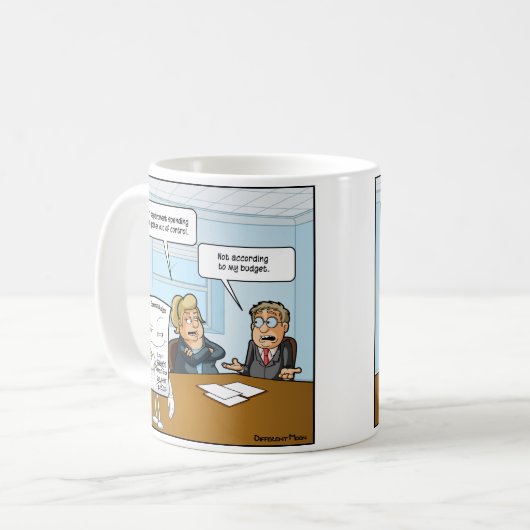 Schlaues Budget Funny Coffee Tasse (Vorderseite Links)