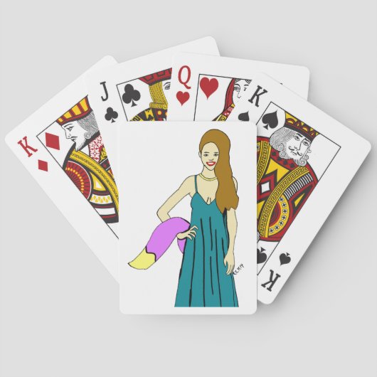 schlaues Mädchen Spielkarten (Rückseite)
