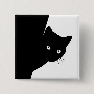 Schlaues schwarzes Kätzchen Button