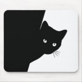 Schlaues schwarzes Kätzchen Mousepad (Vorne)