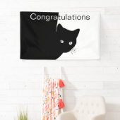 Schlaues schwarzes Katze Herzlichen Glückwunsch  Banner (Insitu)