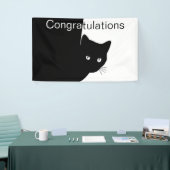 Schlaues schwarzes Katze Herzlichen Glückwunsch  Banner (Messeveranstaltung)