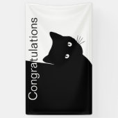 Schlaues schwarzes Katze Herzlichen Glückwunsch  Banner (Vertikal)