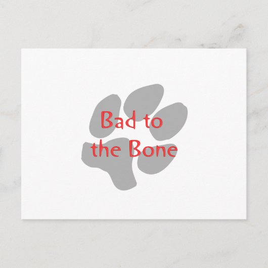 Schlecht am Knochen (Pfotendruck) Postkarte (Vorderseite)