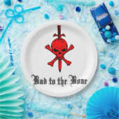 Schlecht an das KnochenHalloween Pappteller (Party)