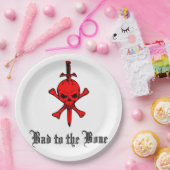 Schlecht an das KnochenHalloween Pappteller (Party)