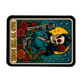 Schlecht an der Bone Retro Skeleton Singer Magnet (Horizontal)