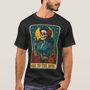 Schlecht an der Bone Retro Skeleton Singer T-Shirt
