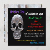 Schlecht an der Knochenschädel-Halloween-Platz-Ein Einladung (Vorne/Hinten)