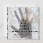 Schlecht an der Knochenschädel-Halloween-Platz-Ein Einladung (Rückseite)