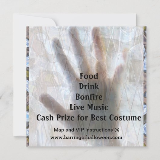 Schlecht an der Knochenschädel-Halloween-Platz-Ein Einladung (Rückseite)