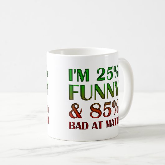 Schlecht bei Math Funny Mug oder Travel Mug Kaffeetasse (VorderseiteRechts)