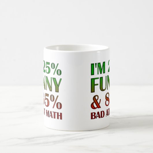 Schlecht bei Math Funny Mug oder Travel Mug Kaffeetasse (Mittel)