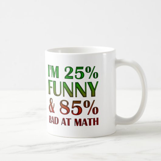 Schlecht bei Math Funny Mug oder Travel Mug Kaffeetasse (Rechts)