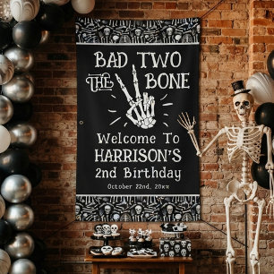 Schlecht bis auf die Knochen! Halloween 2. Geburts Banner