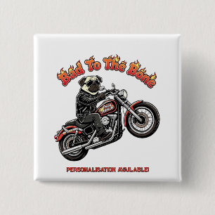 Schlecht bis auf die Knochen "Pugly Attitude" Pug  Button