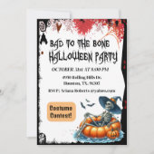 Schlecht für das KnochenskelettHalloween Einladung (Vorderseite)