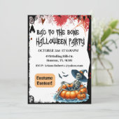 Schlecht für das KnochenskelettHalloween Einladung (Stehend Vorderseite)